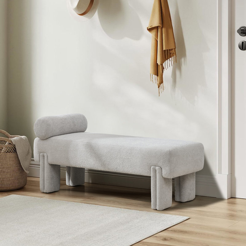 Banc de chambre rembourré 59,4 po Bulwell, Gris