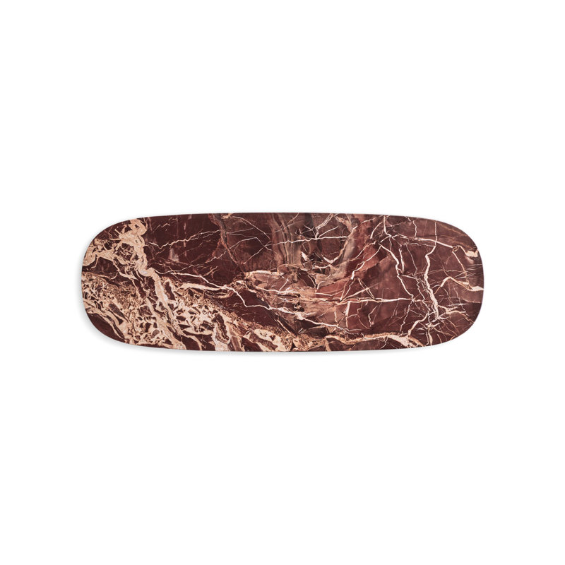 Delicious Modern Marble Tray 1, Cherry Marble, 1" H x 26" W x 9" D