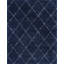 Tapis géométrique à poils longs bleu marine-1120745682