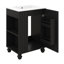 Meuble-lavabo 24 po avec lavabo, meuble-lavabo avec tablettes latérales ouvertes et armoire de rangement, porte à fermeture douce avec rangement à 2 niveaux-841583939
