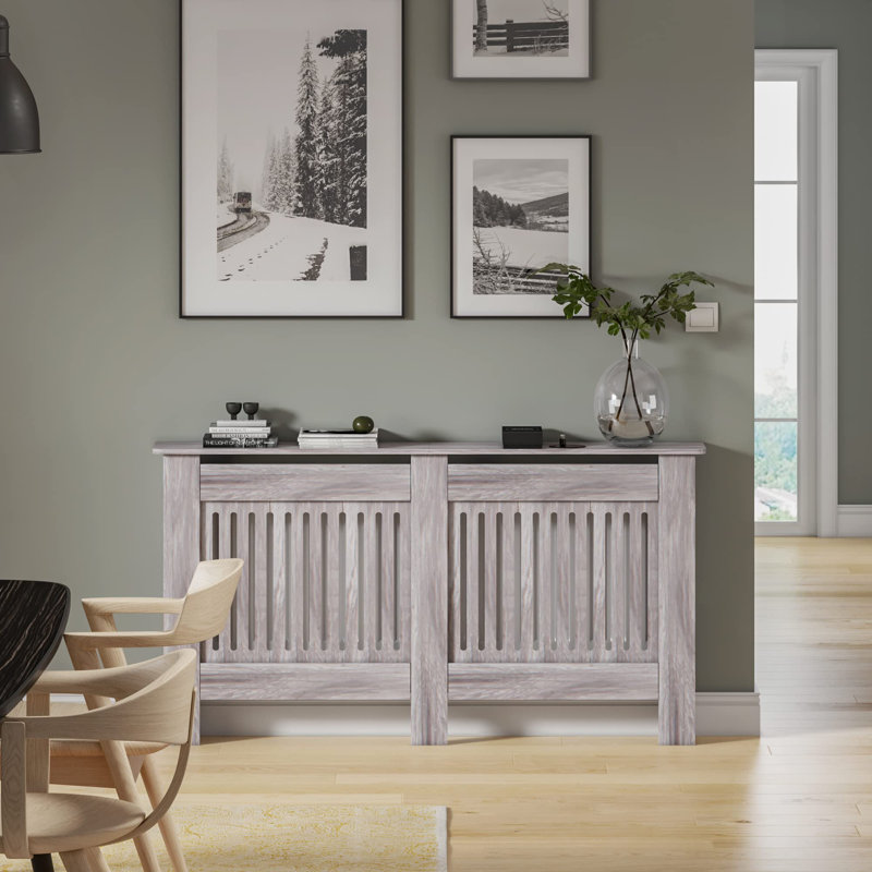 Raeford Radiator Cover, Grey, 82cm H X 152cm W X 20cm D