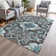 Machine Washable Indoor/Outdoor Xhevrie Teal Rug