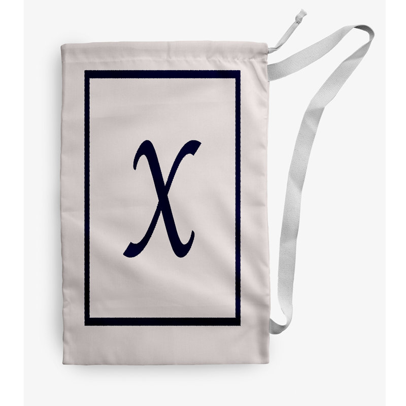 Sac à linge Monogram, Petit (H 29 po x l 18 po), Ivoire/noir