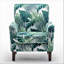 Fauteuil en mélange de polyester à motifs