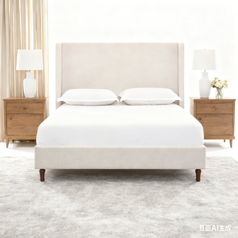 Lit tapissier Modern, Blanc, Très grand