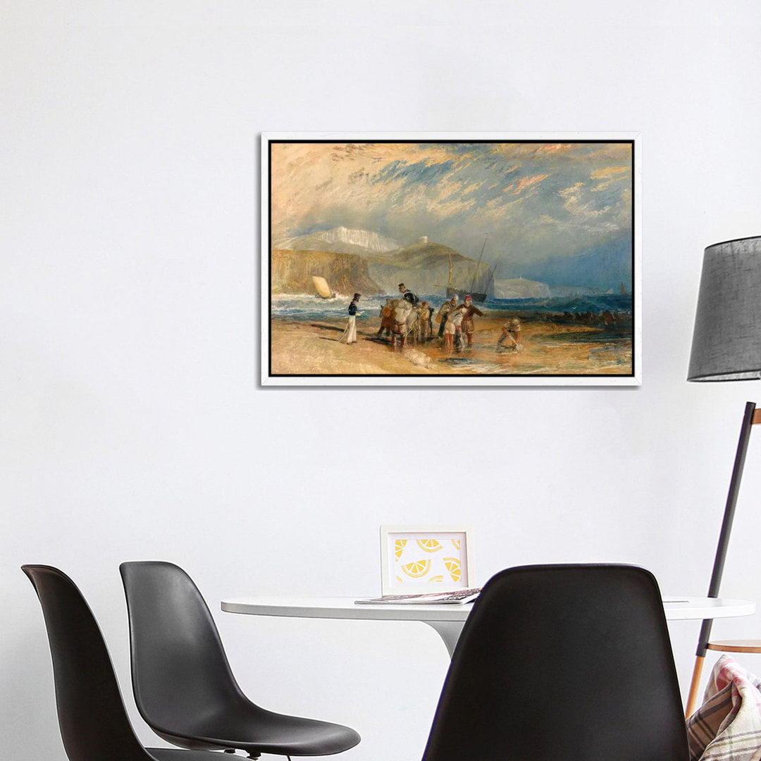 Folkestone Harbour And Coast To Dover von J.M.W. Turner - Galerie-verpackte Leinwand Giclée auf Leinwand