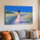 «Woman in Pink Dress Walking Through Vibrant Flower Field Decor», reproduction d'art sur toile pour le salon, la chambre à coucher, le bureau, le couloir, le vestibule, le mur de la galerie et la décoration moderne