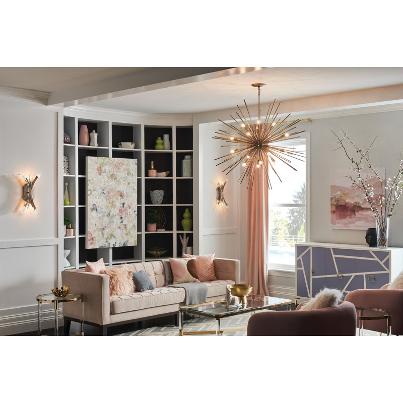 Tryst 16-Light Sputnik Sphere Chandelier, Burnished Gold