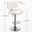 Ensemble de 2 tabourets de bar modernes du milieu du siècle en noyer courbé, hauteur réglable, pivotants à 360°, avec assise rembourrée en similicuir.-1348899275-1348899273
