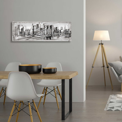 «Pen & Ink Cityscape II» par Ethan Harper, art mural en verre acrylique