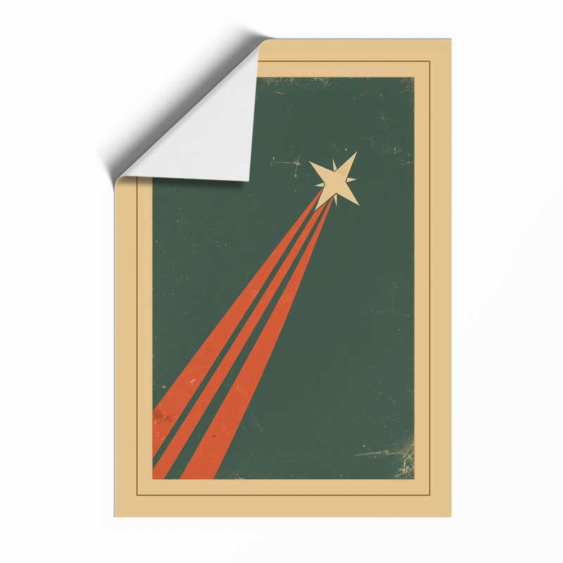 Rocket to the Stars Retro - Framed Print, A4 - 29.7 x 21.0 cm, Unframed