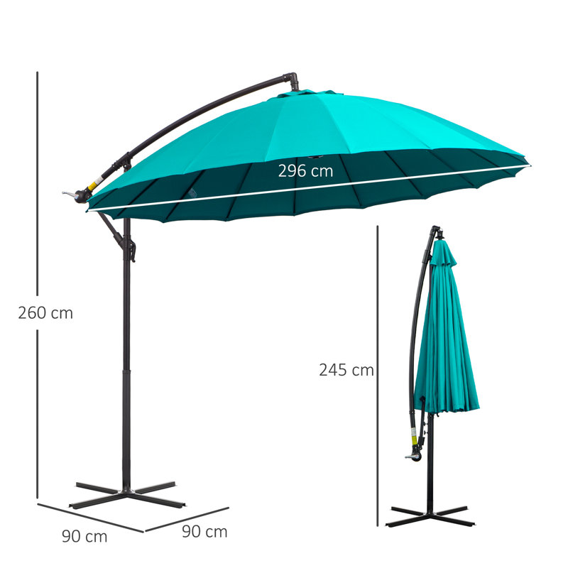 Brunk 296cm Cantilever Parasol, Green