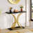 Bleckley 39.3" Console Table with Faux Marble Top & Gold Metal Frame-442719192