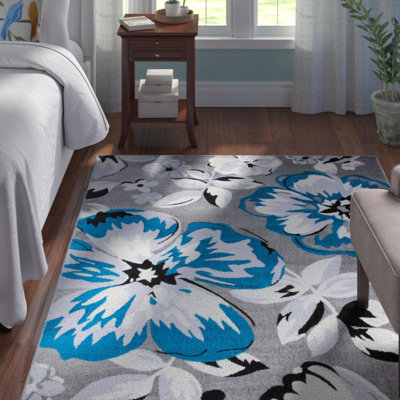 Rooshi Moroccan Blue/Gray/Ivory Area Rug
