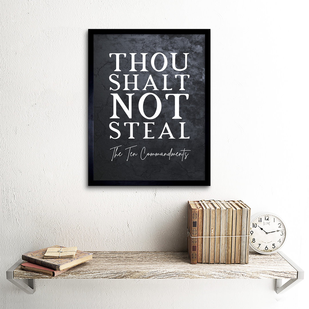 Ten Commandments Thou Shalt Not Steal - Single Picture Frame Typography