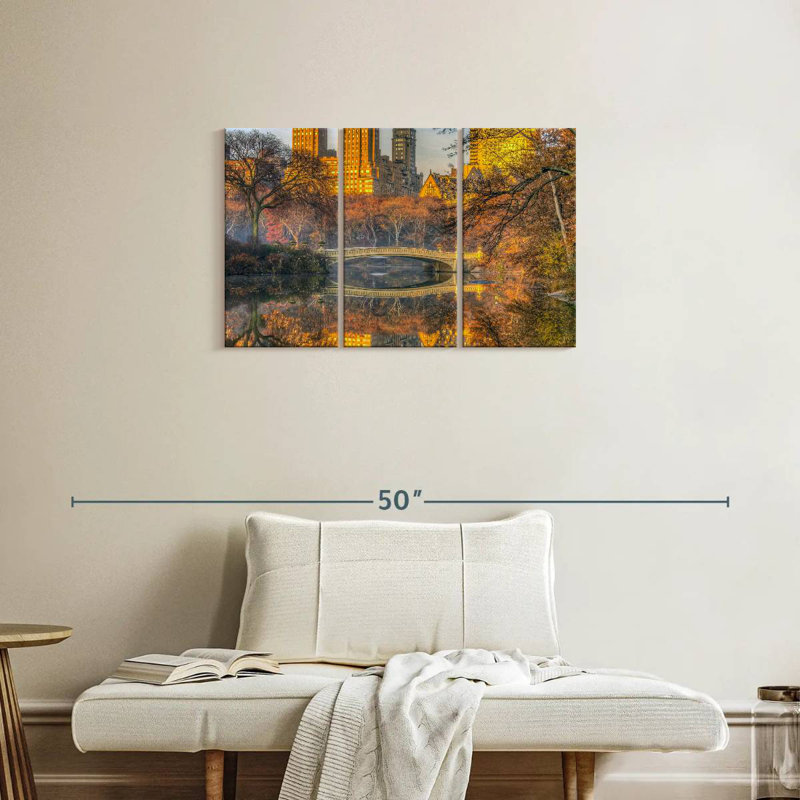 Nicci Bow Bridge en automne, H 20 po x l 33 po