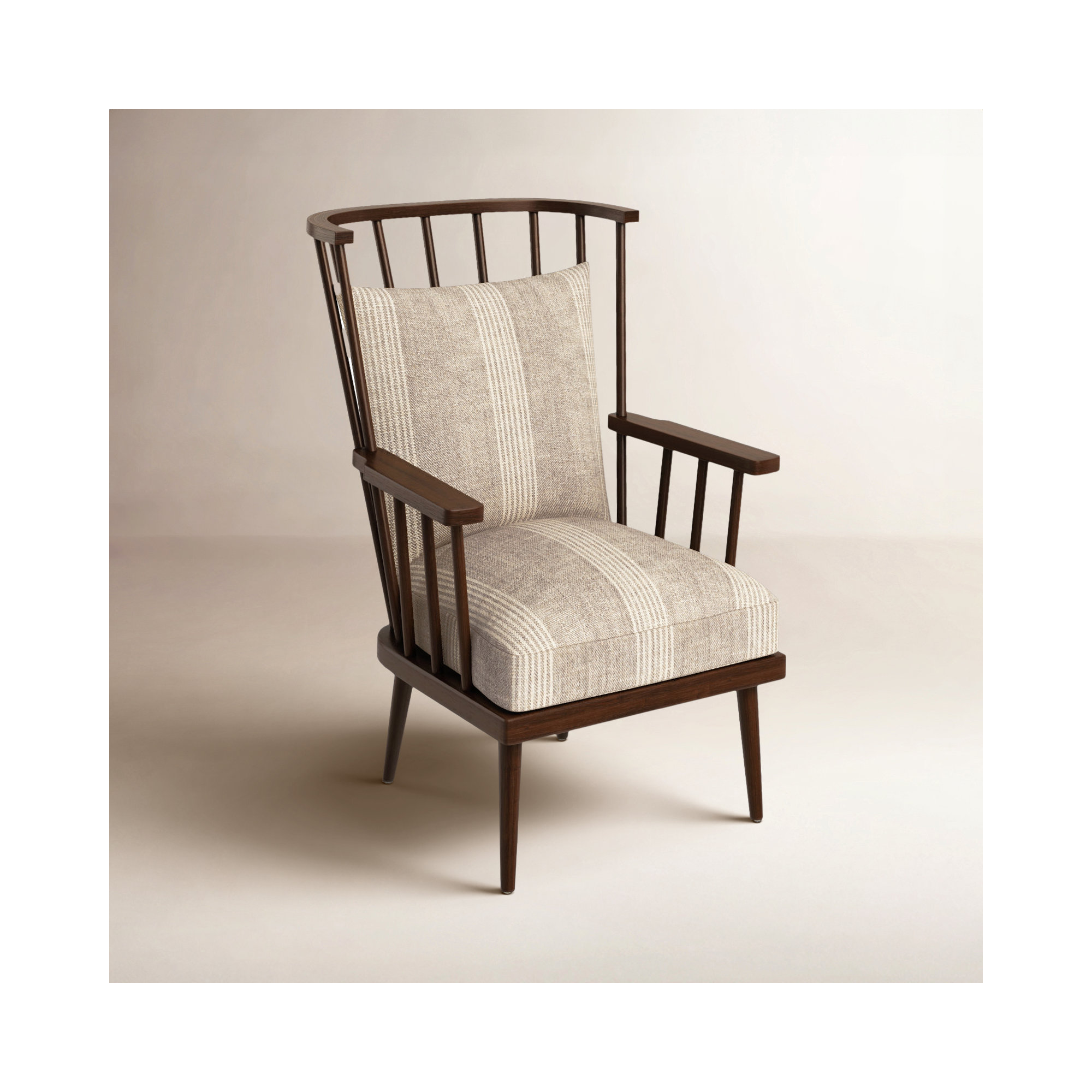 Allie Upholstered Armchair, 100% Flax/Linen; Manchester Flint