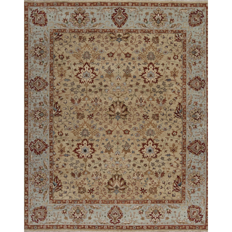 Maharani Hand Knotted Wool Area Rug, Rectangle 9' x 12'