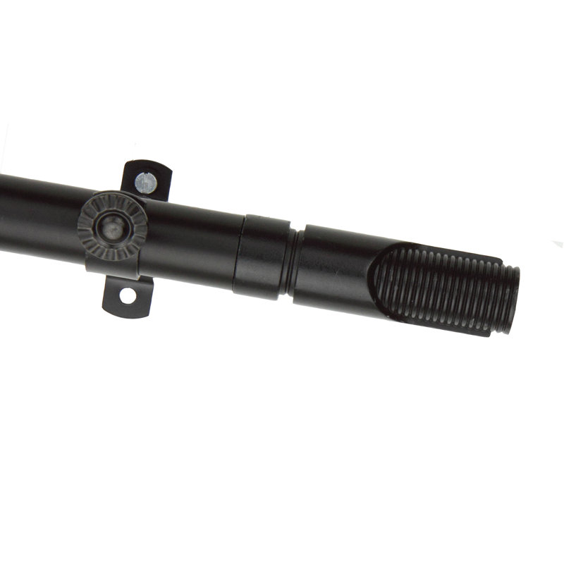 Tringle à rideaux simple ajustable avec baie vitrée de 0,81 po, Noir, 28 po à 48 po (chaque côté)