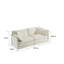 Canapé modulaire en L en chenille 2 places avec repose-pieds et causeuse modulaire blanc pour petits espaces de vie-203345654