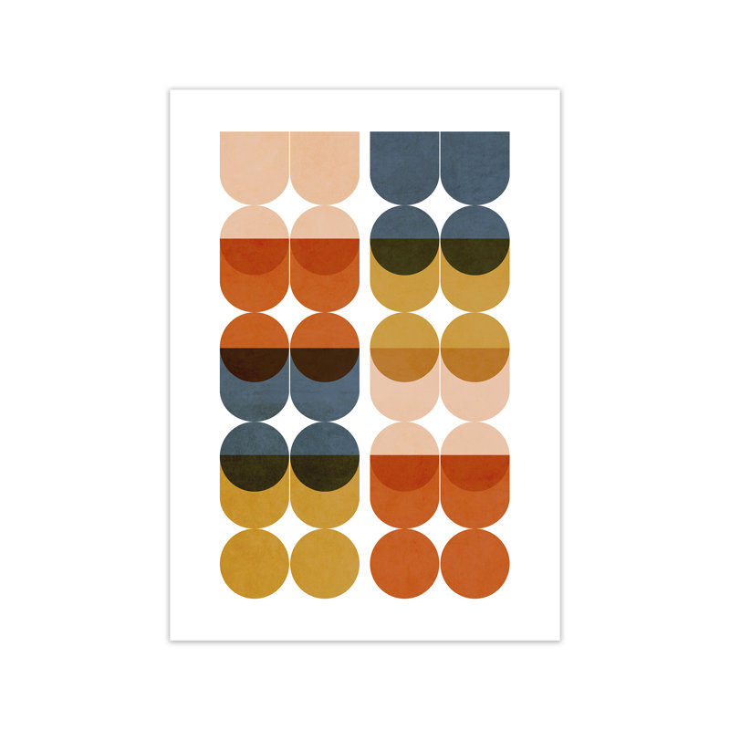 Mid Century Modern Colourful Original - Print, No Frame, 30cm H x 21cm W x 1cm D