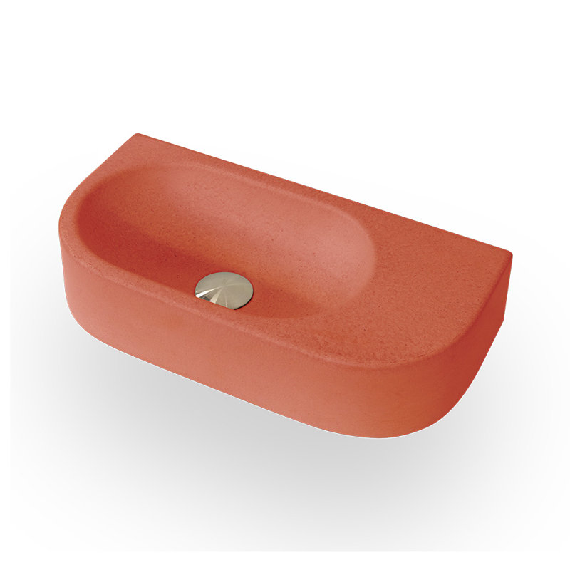 Newterra 21.75" Wall/Vessel Bathroom Sink, Brick, No Holes