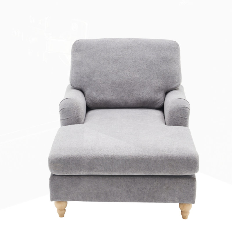 Canapé-lit moderne et confortable surdimensionné avec pieds en bois, Gris