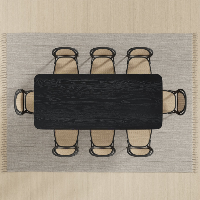 Rectangle Wood Dining Table, 30"H x 79"L x 33.5"W, Black