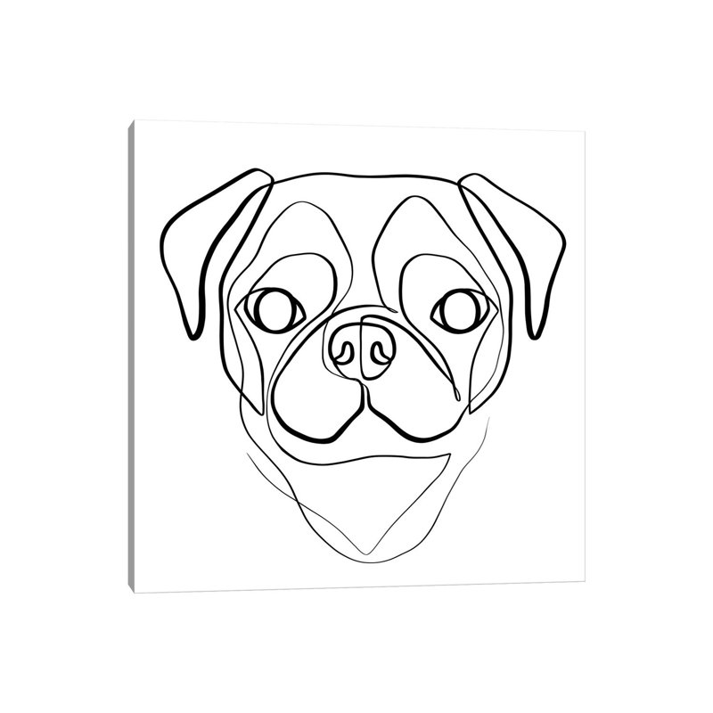 Pug by Dane Khy - Wrapped Canvas Gallery-Wrapped Canvas Giclée, 45.72 cm H x 45.72 cm W