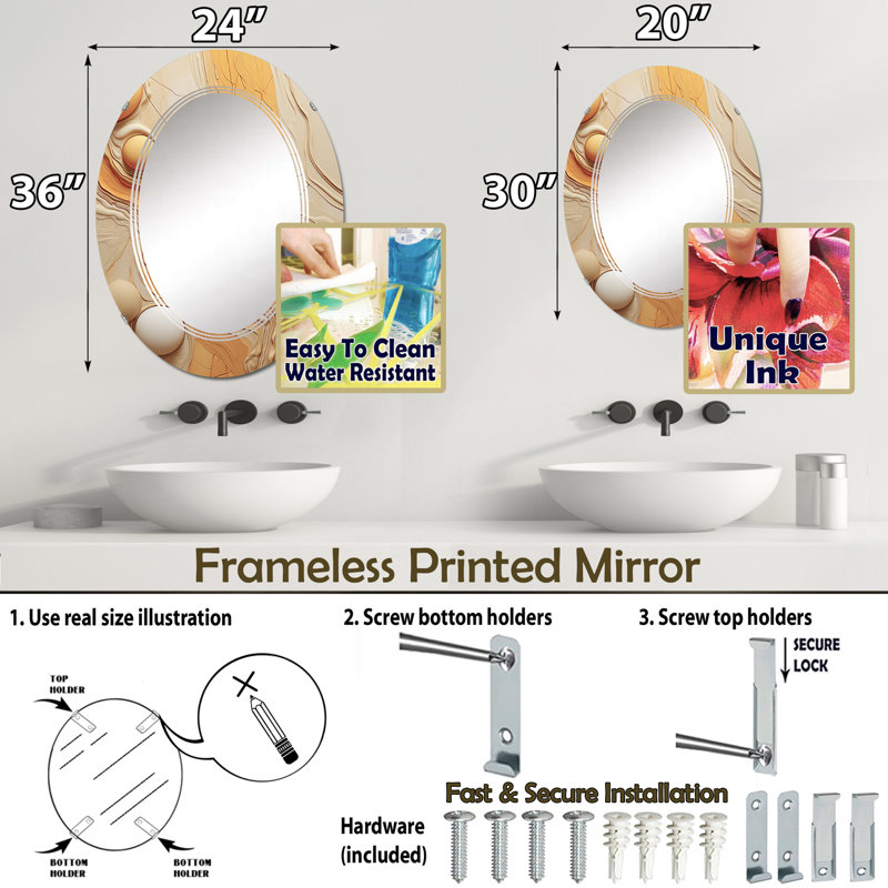 Miroir mural Zulch, 30 po x 20 po