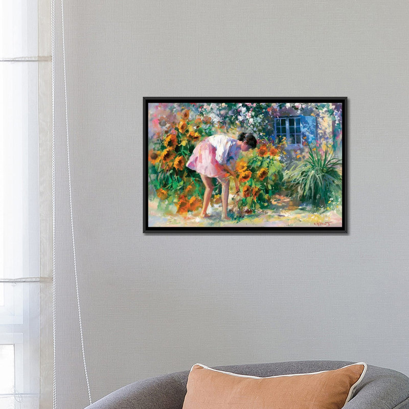 « romantiqueo uno », impression sur toile, H 18 po x l 26 po x P 1,5 po, Toile avec cadre noir, Pas de tapis
