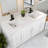 Concord 61 Inch Bathroom Vanity with Cultured Marble Top, Assembled, White