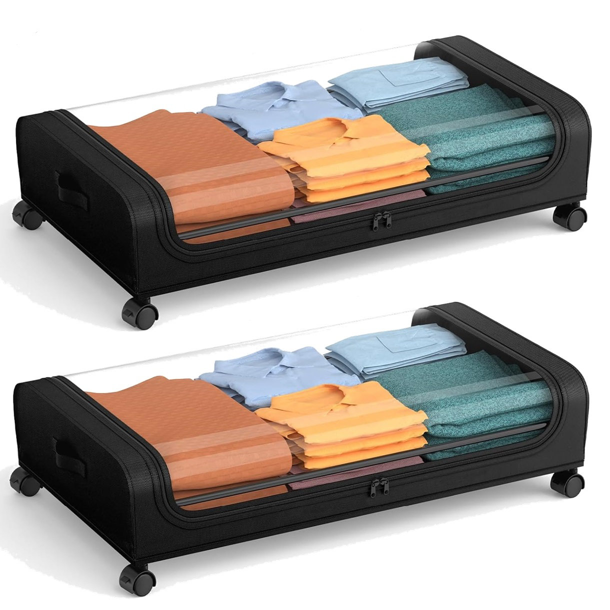 Metal Underbed Storage with Wheels Latitude Run Color: Black