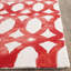 Tapis rouge / ivoire en laine / coton touffeté à la main Amekia-1027323043