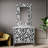 "Intertwined"  Console and Mirror Set on Reverse Printed Beveled Art Glass, by Co-Op artist Mia Xi