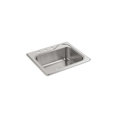 Southhaven 25'' L Drop-In Single Bowl Stainless Steel Kitchen Sink