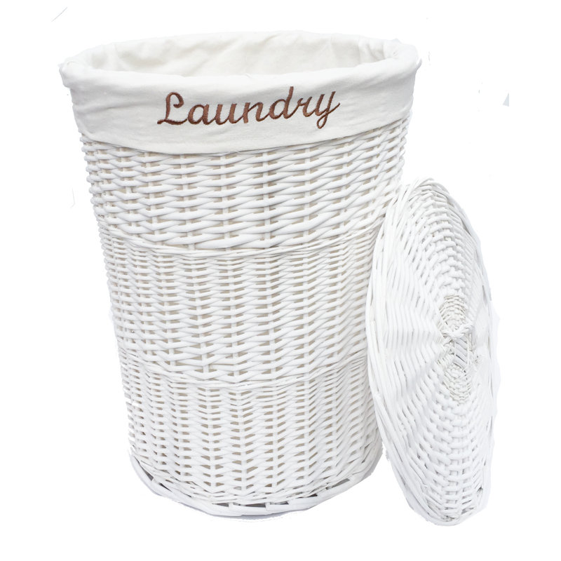 Laundry Hamper, Large (59cm x 44cm x 44cm), White