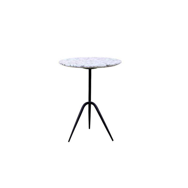 Table d'appoint 18 po Glacier avec marbre blanc de l'Alaska