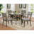 Rustic Gray Solid Wood Round Dining Table with Open Shelf