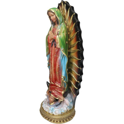 Catholic Blessed Virgin Our Lady Of Guadalupe With Golden Base Figurine 12"H