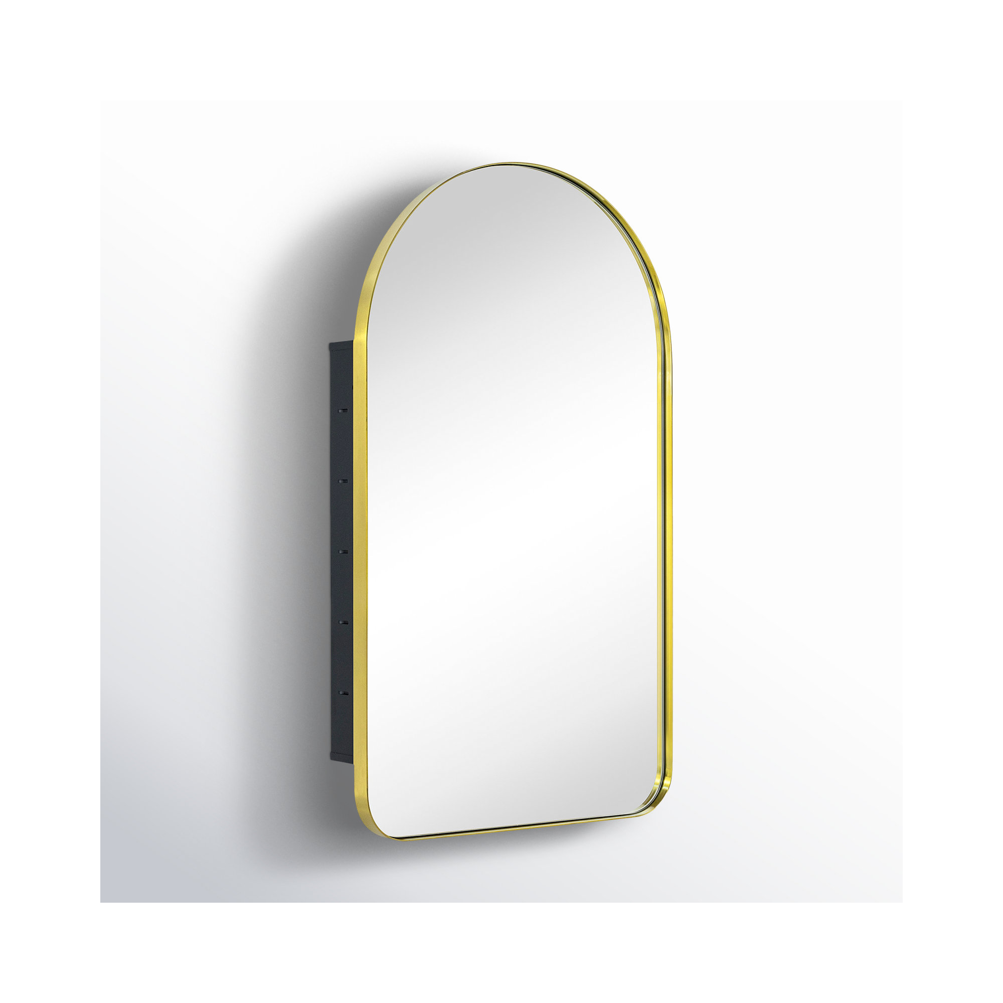 Recessed Medicine Cabinet, Brushed Gold, 28.3" H x 16" W x 4.96" D