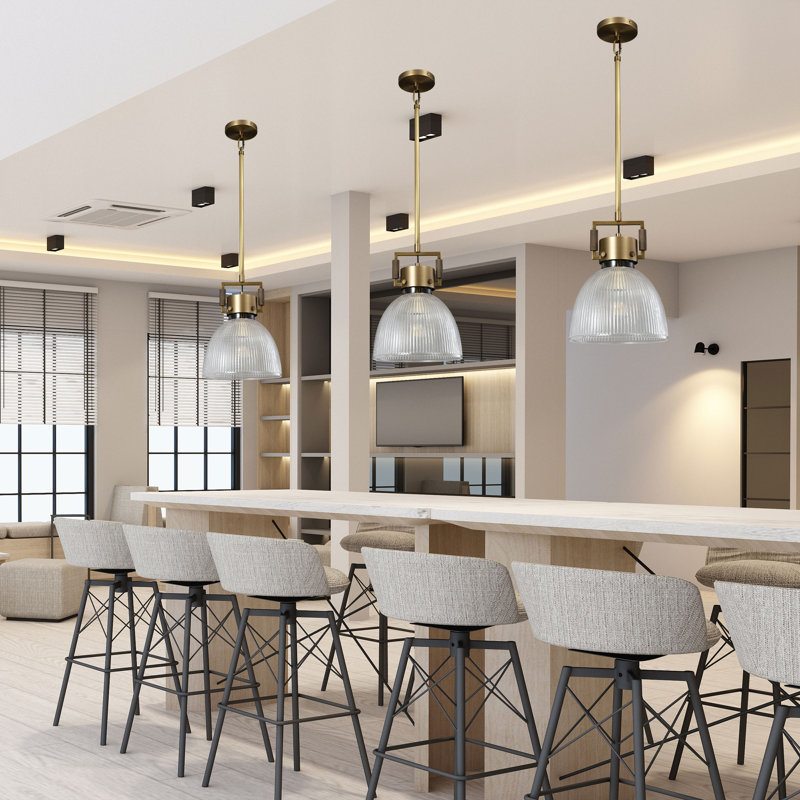 1-Light Dimmable Kitchen/ Island Pendant Light, Gold