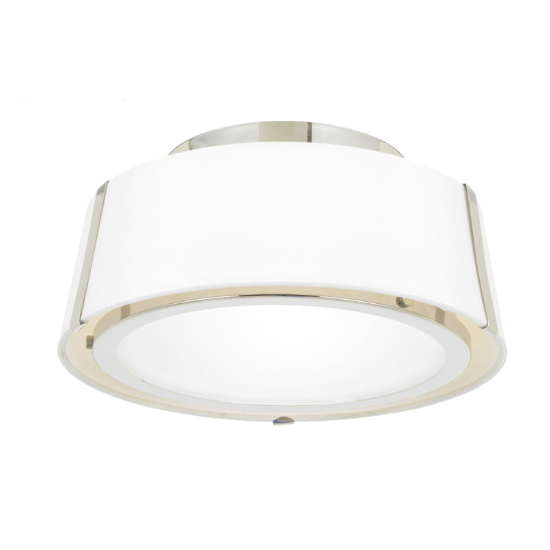 Marietta 2 - Light 12" Flush Mount, Polished Nickel, Nickel/White