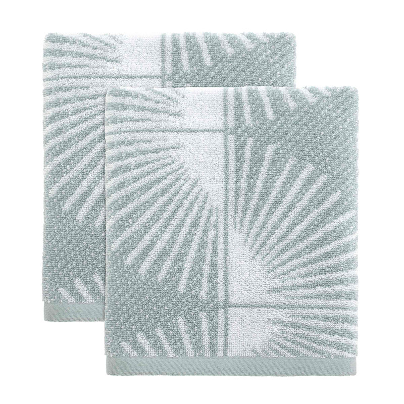 Aqua Blue Cotton Jacquard Woven Hand Towels Set