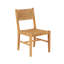 Chaise en bois de teck brun clair faite à la main avec assise en feuille de bananier tissée