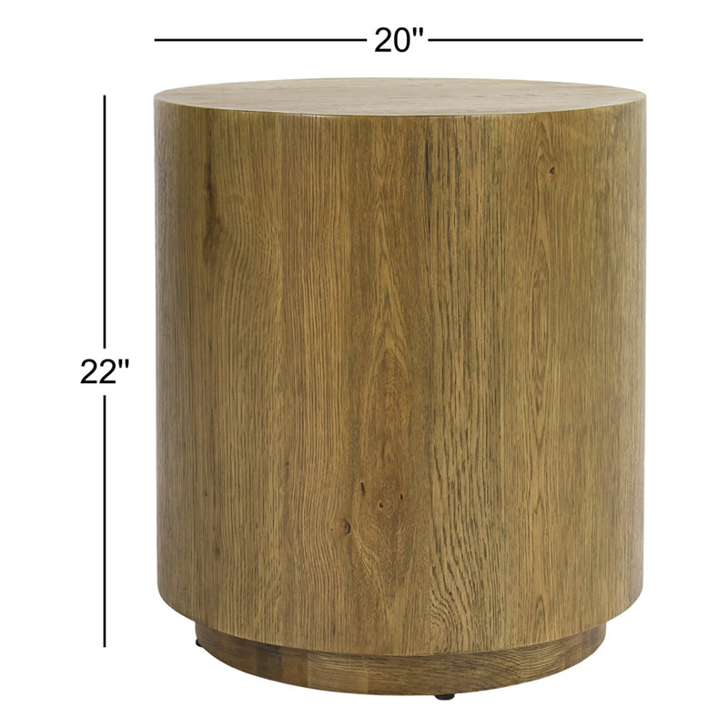 Layne 20" Round End Table, Light Brown