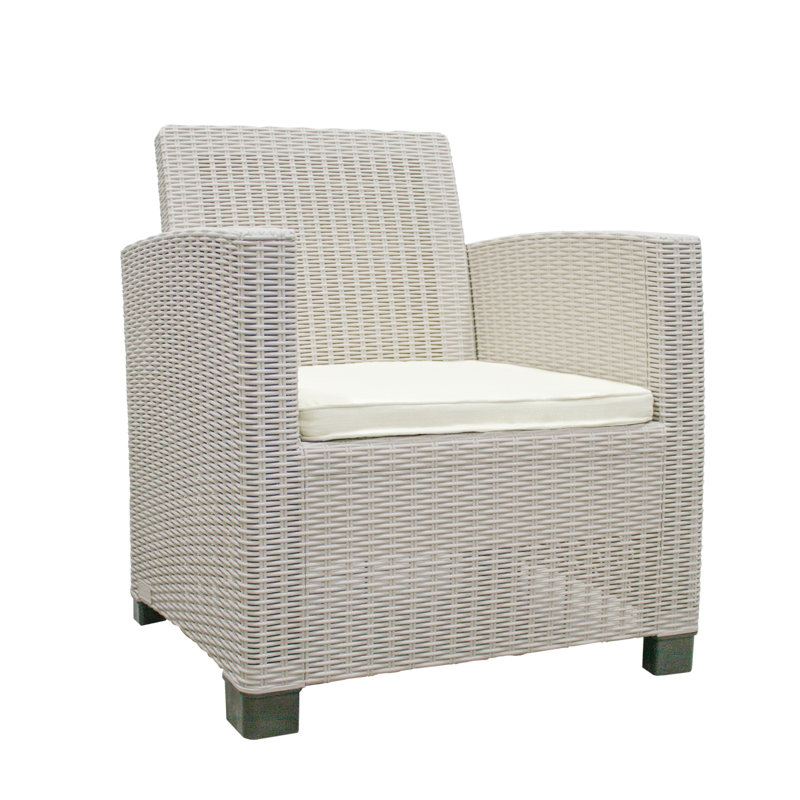 Ensemble de patio pour canapé, Taupe, 4 Pieces: Sofa, Table, 2 Chairs