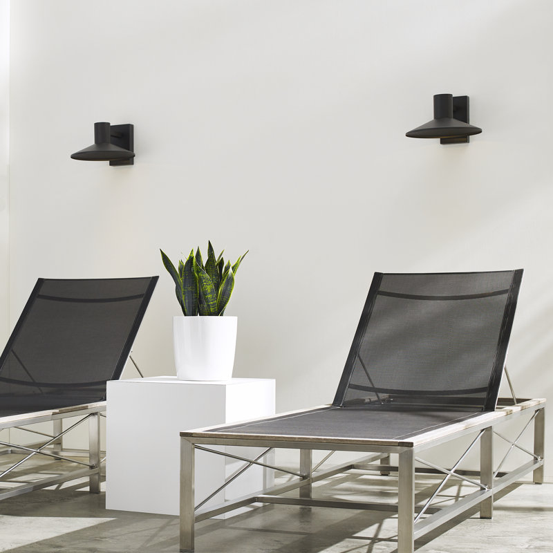 Ash LED Outdoor Armed Sconce, Charcoal, 12" H x 12" W x 12" D