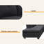 Rivet-Trimmed L-Shaped Sofa-818539136