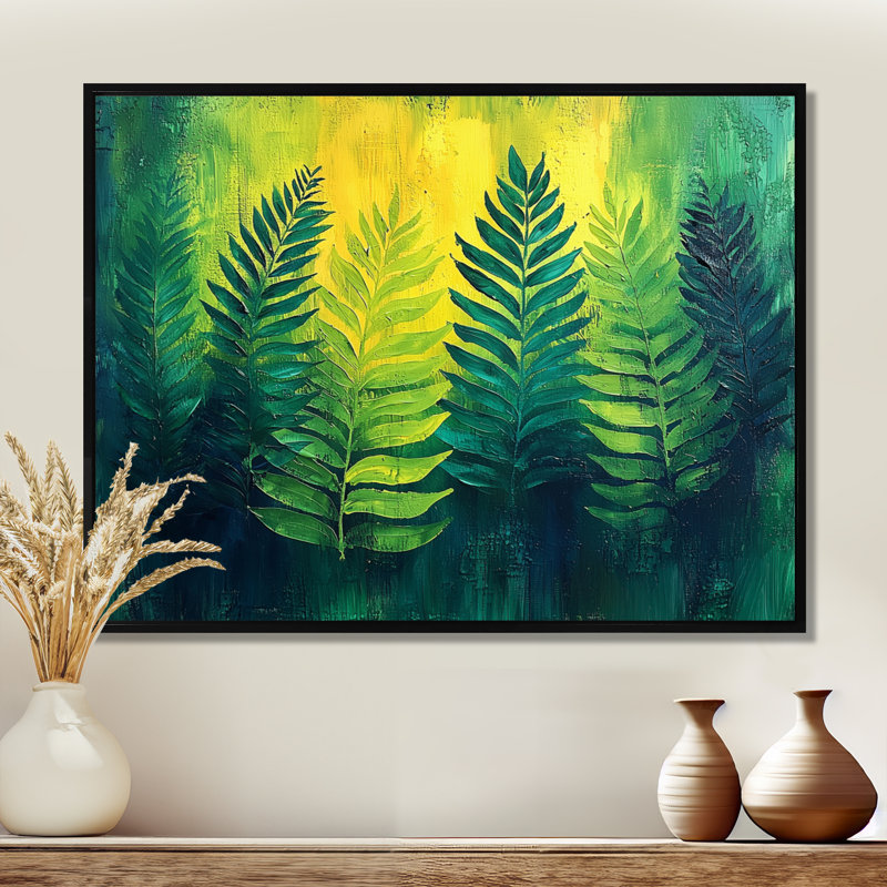 Dometrius - Floral Canvas Art Print, H 30 po x l 40 po, Noir, noir, noir, noir, Impression encadrée flottante